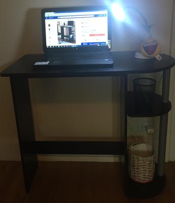 Mainstays Black Computer Desk With Built In Shelves Com Mainstays Black Computer Desk With