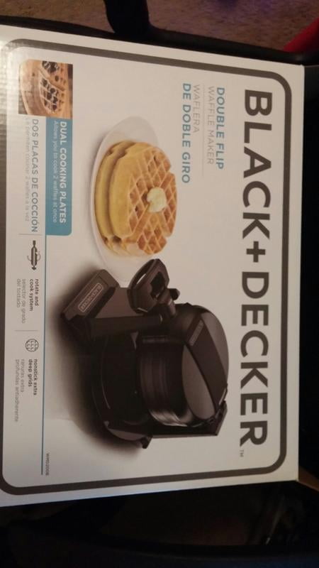 black and decker waffle maker double flip