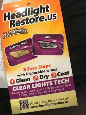 Wipes Restore Car Headlight Restoration Kit Lens Cleaner in 2 Minutes by  CLT for sale online