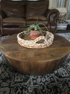 The Urban Port Coffee Table In Round Shape With Distressed Finish Com - Distressed Mango Wood Coffee Table In Round Shape Washed Light Brown By The Urban Port The Urban Port Coffee Table In Round Shape With Distressed Finish Com - Distressed Mango Wood Coffee Table In Round Shape Washed Light Brown By The Urban Port