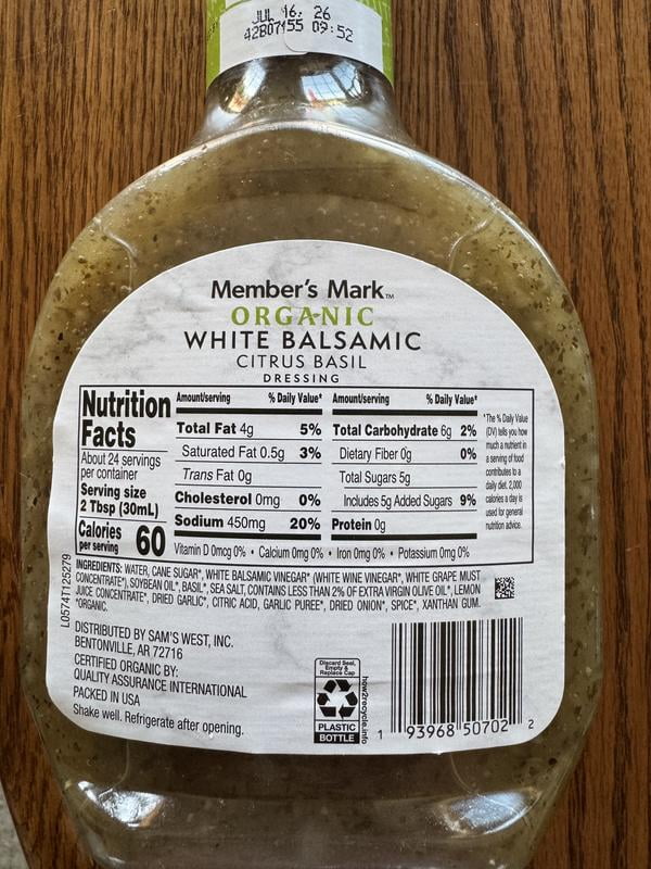 sam's club white balsamic dressing Customer reviews for Member's Mark Organic White Balsamic Vinaigrette, 24  oz., 2 pk