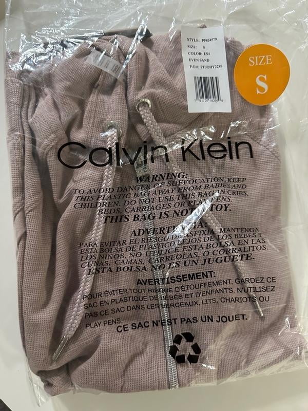 Calvin Klein Womens Performance Zip Hoodie with Ruched-Sleeves