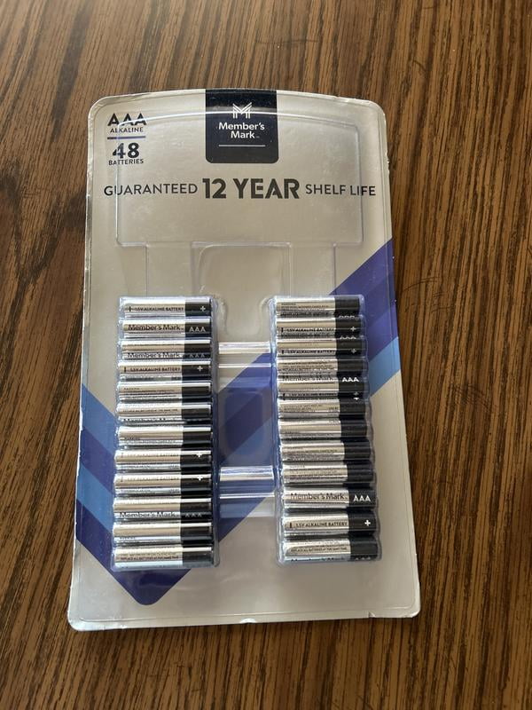 Member's Mark Alkaline AAA Batteries – Fresh, Exp 12/2035, 10-Year Warranty