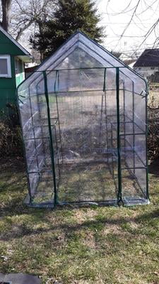 Portable Mini Greenhouse Outdoor Plant Shelves Walk-in Garden Winter Green House