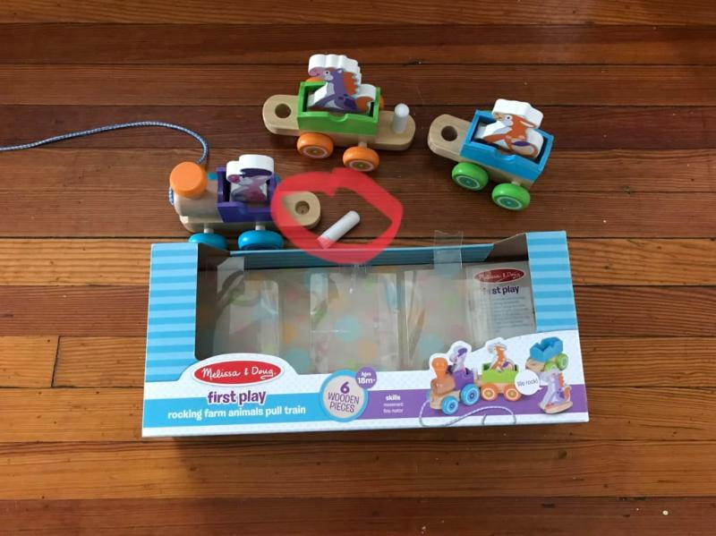 melissa and doug rocking farm animals pull train
