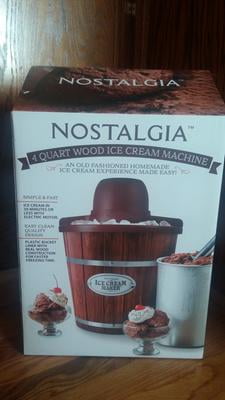 Nostalgia 4-Quart Electric Wood Bucket Ice Cream Maker - 9469004