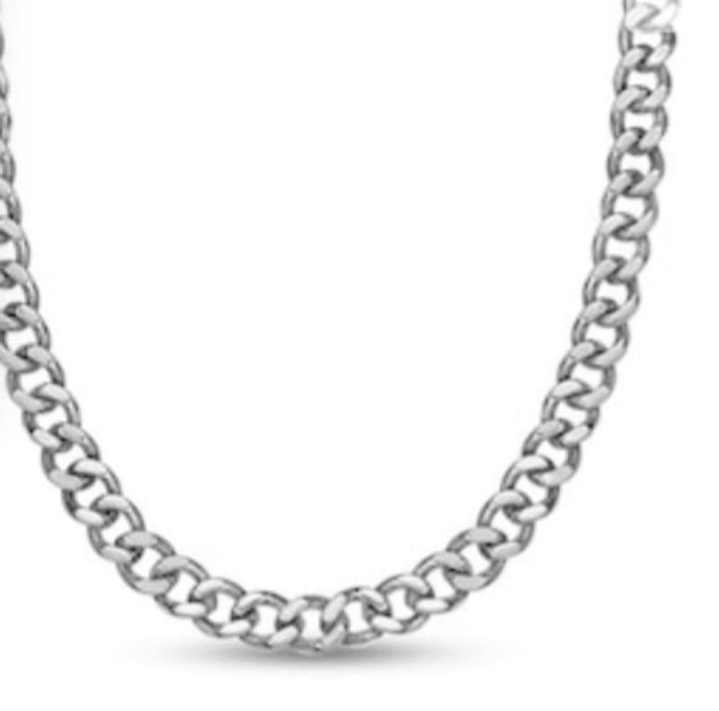 5mm Solid Cuban Chain in Sterling Silver 22
