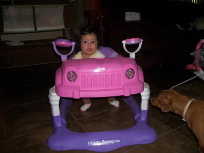 Pink jeep cheap baby walker