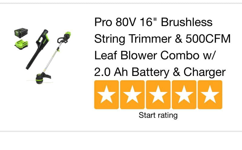 Greenworks, String Trimmer and Blower Combo Kit, 80V, Green