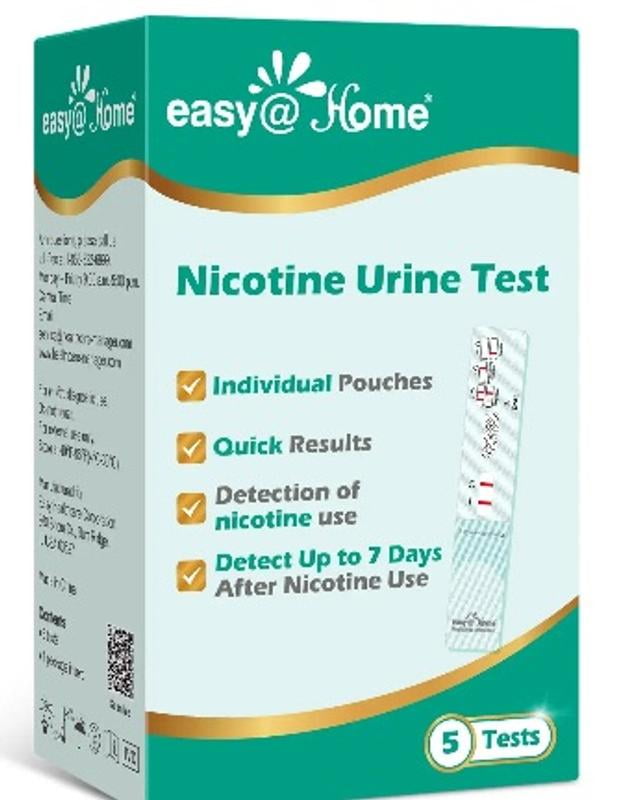 tobacco test walgreens Easy@Home Nicotine Urine Test, 5 pack - Detects Cotinine at 200 Ng/ml  Cut-Off, At-Home Drug Testing Kit for Vaping, Tobacco & Cigarettes