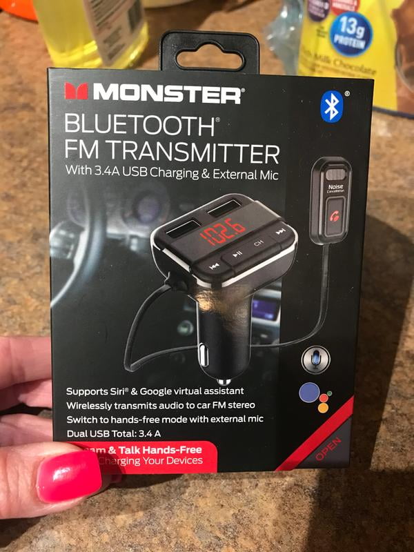 Monster Bluetooth FM Transmitter with USB Charging Adapter and Built-in  Microphone 