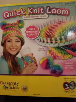  Creativity for Kids Quick Knit Loom Kit - Knitting Kit for  Kids, Make Your Own Pom Pom Hat And Accessories, Knitting Loom Crafts for  Kids : Everything Else