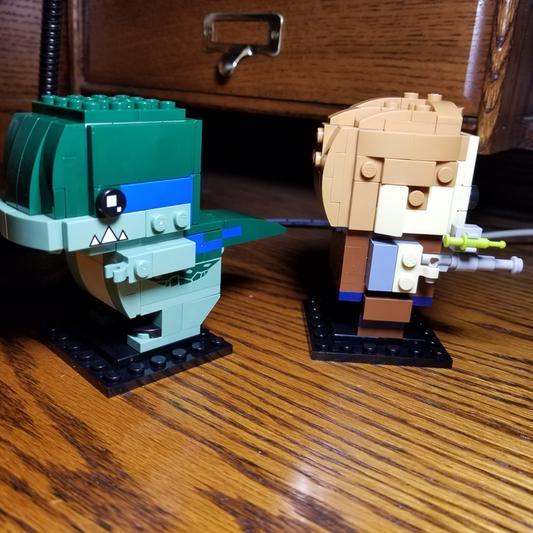 Lego owen and blue fashion brickheadz