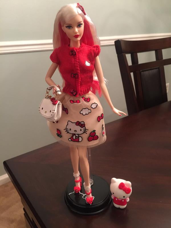 Barbie Hello Kitty Icon Fashion Dress Doll with Stand