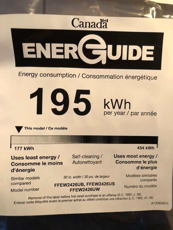 frigidaire ffew2426uw