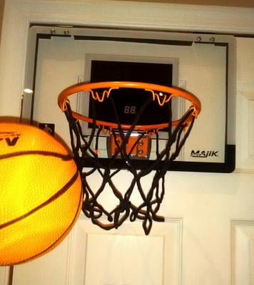 Majik Buzzer Beater Over The Door Hanging Mini Basketball Hoop for Indoor  Play