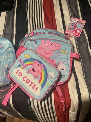 activity backpacks for kids peppapig Peppa Pig 16" Large School Canvas Pink Backpack Backpack LA The front of the backpack showcases Peppa Pig confidently rolling on skates Toddler Girls Peppa Pig Glitter