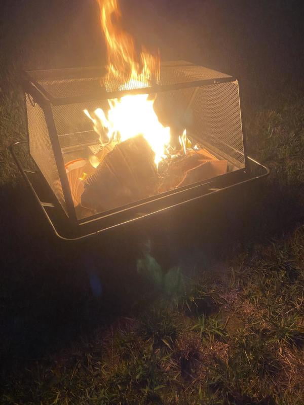 Sunnydaze Outdoor Camping or Backyard Rectangular Northland Fire Pit with  Cooking Grill Grate, Spark Screen, Log Poker, and Fire Pit Cover - 36 -  Walmart.com