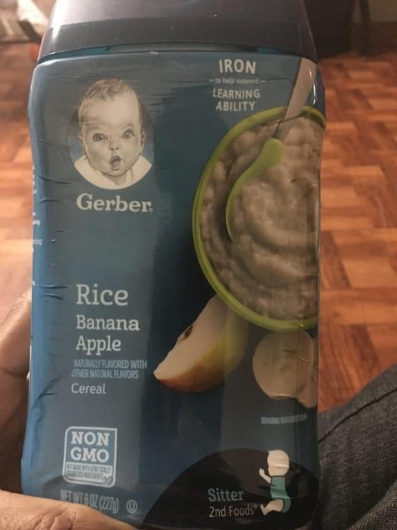 Gerber rice banana best sale cereal