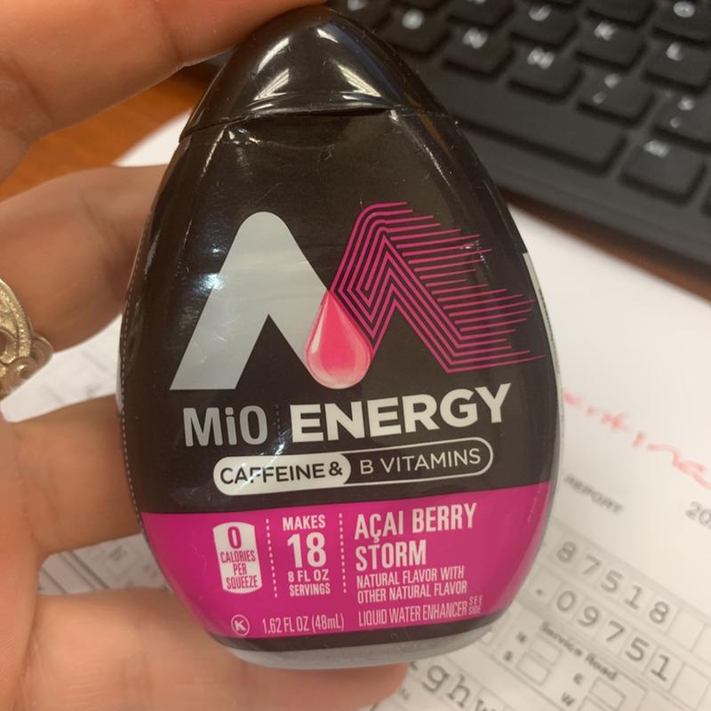 Mio Energy Acai Berry Storm Naturally Flavored Liquid Water Enhancer With Caffeine B Vitamins 1 62 Fl Oz Bottle Walmart Com Walmart Com