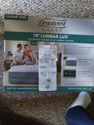 Simmons Beautyrest Lumbar Lux Queen Air Bed Mattress With Built-In Pump (612650124496)