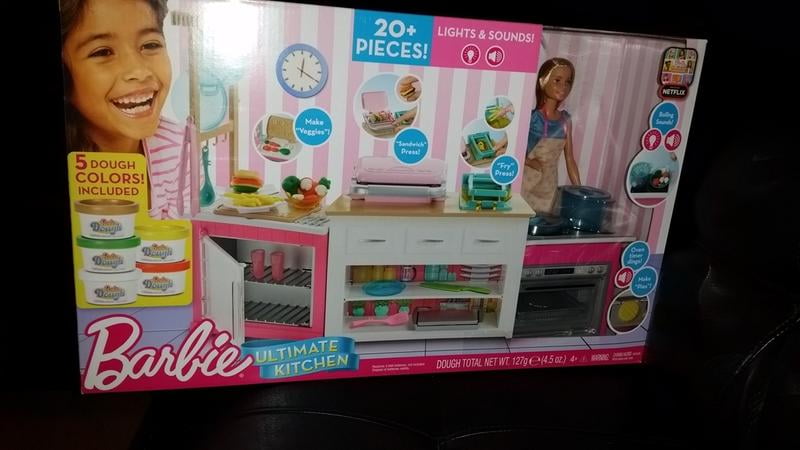 Barbie Ultimate Kitchen Playset - Doll & 20+ Accessories, Lights
