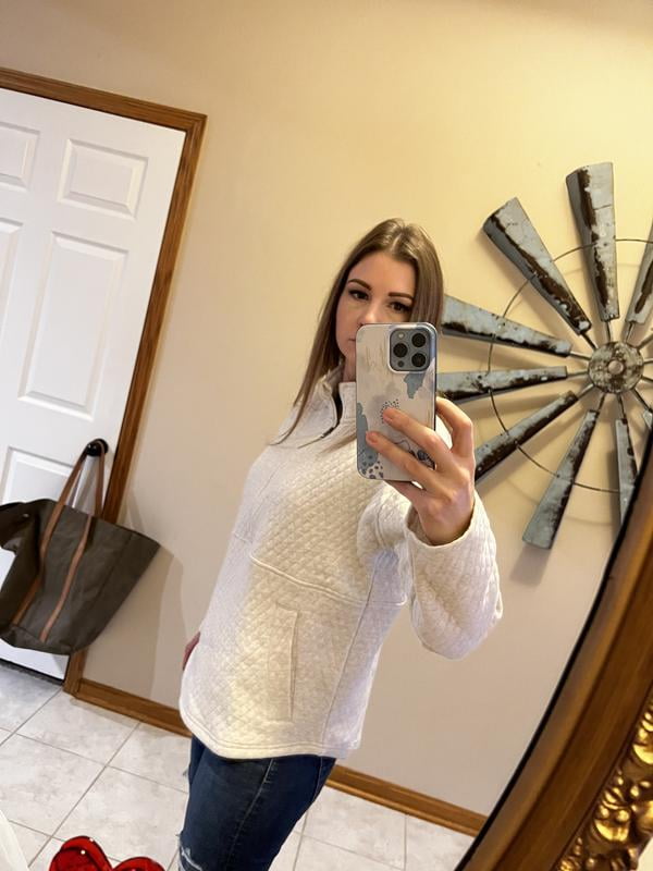 Eddie Bauer Women's Long Sleeve Quilted Half Zip Pullover