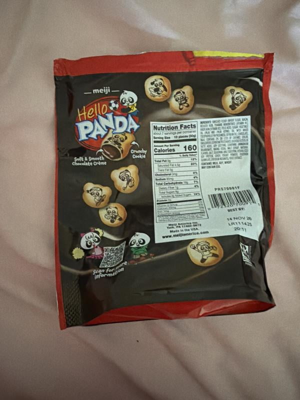 Meiji Hello Panda Cookies Bite Size 7oz Resealable Pouch with
