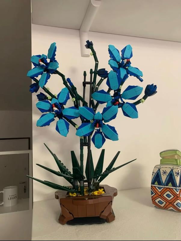 Blue Orchid Cymbidium Faberi Flower Compatible with LEGO Flower