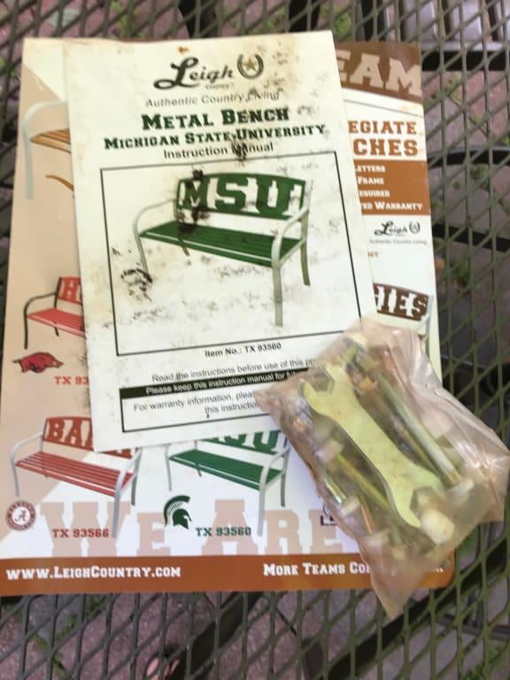 Leigh Country Collegiate Team 50.5 in Cutout Metal Bench