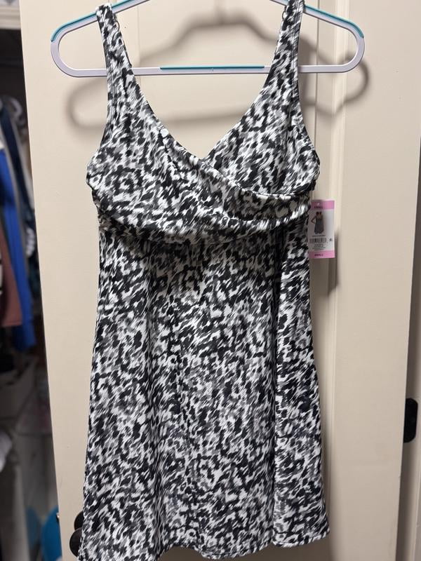lands end swim dress sam's club Lands' End Women's Mid-Weight V-Neck UPF 50+ Swim Dress (Black, XXL)