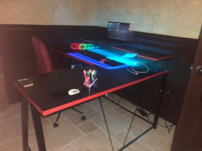 Z Line Series 1 5 Performance Light Up L Shape Gaming Desk Walmart Com Walmart Com