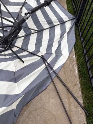 9' patio umbrellas on sale Forest Green Multi Stripe Crank & Tilt Round Patio Umbrella, 9'