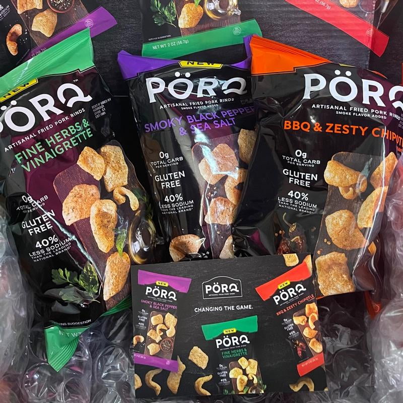 PORQ BBQ & Zesty Chipotle Artisanal Pork Rinds, Gluten Free, Keto