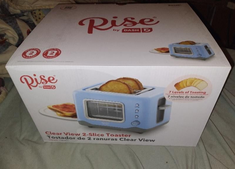 DASH CLEAR VIEW TOASTER EXTRA WIDE SLOT DEFROST REHEAT AUTO SHUT