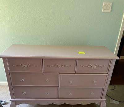 evolur aurora 7 drawer double dresser blush pink pearl Evolur Aurora 7 Drawer Double Dresser, Akoya Grey Pearl/Silver Mist & BAJE HOME