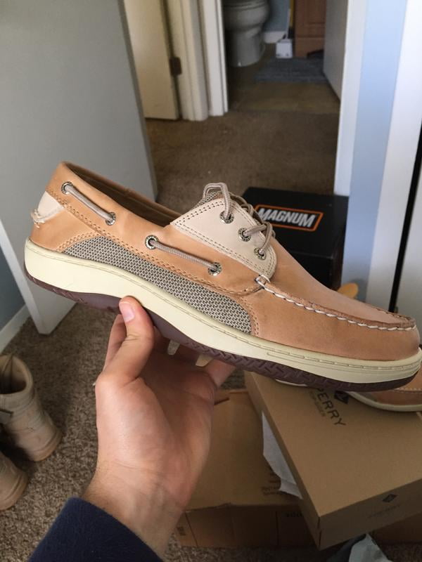 sperry top-sider billfish 3 eye mens tan/beige boat shoes  display picture 3