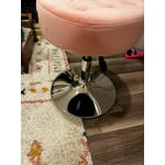 Furniliving Adult Seat, Velvet Vanity Stool, Modern Swivel Round ...