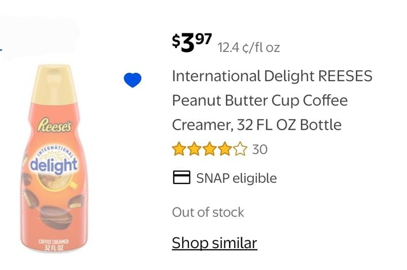 International Delight REESE'S Peanut Butter Cup Coffee Creamer 32