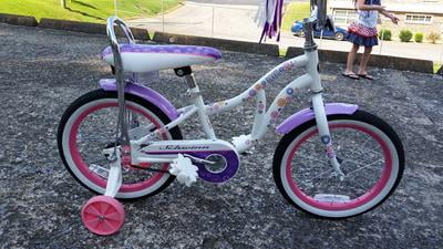 Schwinn Bloom kids bike 16 inch wheel training wheels girls