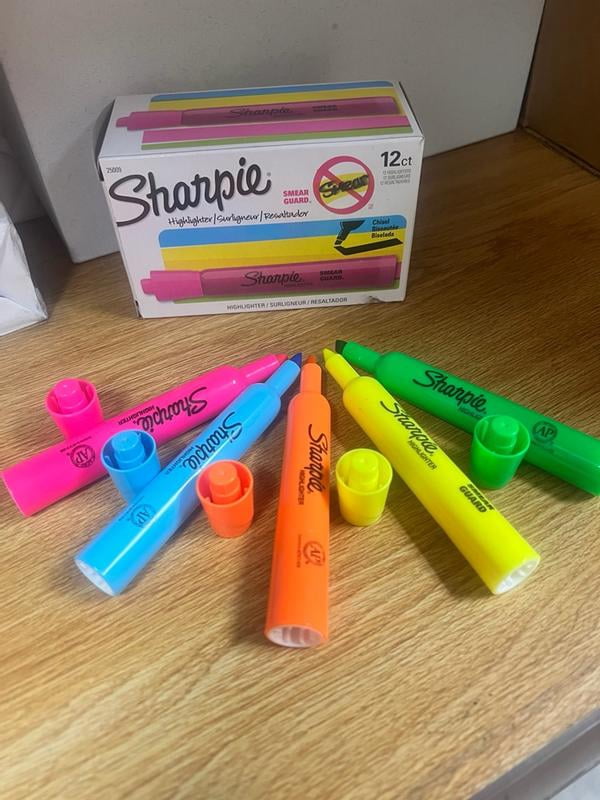 Sharpie Fluo XL Textmarker – 4er-Set Mit Keilspitze, Fluoreszierende Farben, Smearguard, Inkl. Notizzettel