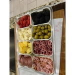 Jetcloudlive Divided Serving Tray with Lid and Handle Snackle Box Charcuterie Container Portable Snack Platters Clear Organizer for Candy Fruits Nuts,Snacks for Party Entertaining Picnic