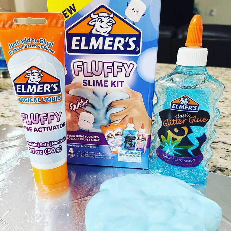 Elmer's Fluffy Slime Kit, Includes Elmer's Translucent Glue, Elmer's  Glitter Glue, Elmer's Slime Activator, 4 Count 