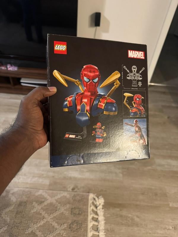 LEGO Marvel Iron Spider-Man Bust Building Kit for Adults, 379 pc