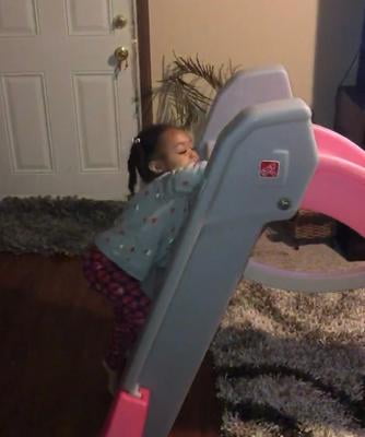 step2 naturally playful big folding pink outdoor slide for toddlers