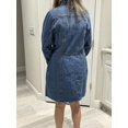 thumbnail image 2 of Frye Women's 100% Cotton Form Fitting Button Pockets Mini Denim Dress – Long Sleeve 2 of 6