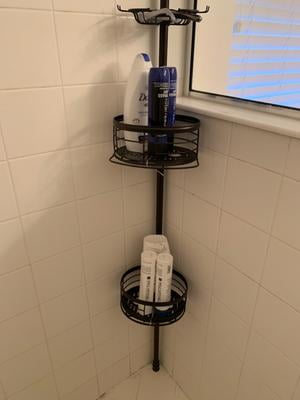 3-Tier Rust-Resistant Tension Pole Shower Caddy with Removable Baskets, 60  in. to 108 in., Oil-Rubbed Bronze - Walmart.com