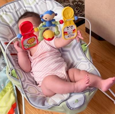 Fisher Price CMR17 Geo Meadow Interactive Vibrating Safari Baby Bouncer Green Walmart