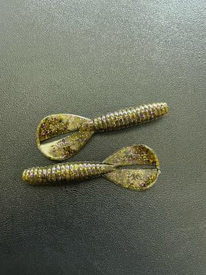 Strike King Rage Twin Tail Menace Grub Green Pumpkin Soft Bait