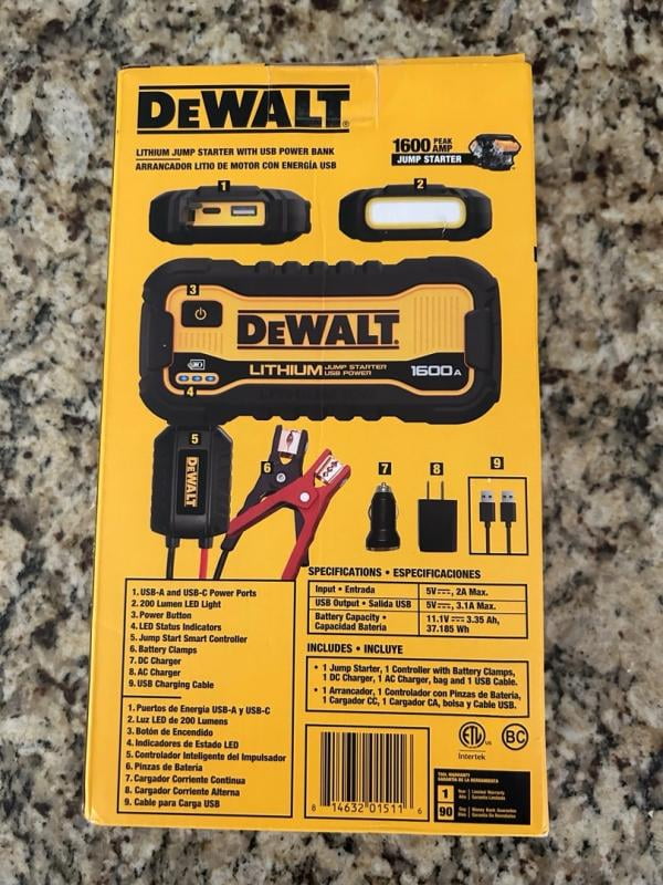 Customer reviews for DeWalt 1600 Peak Amp Lithium Jump Starter